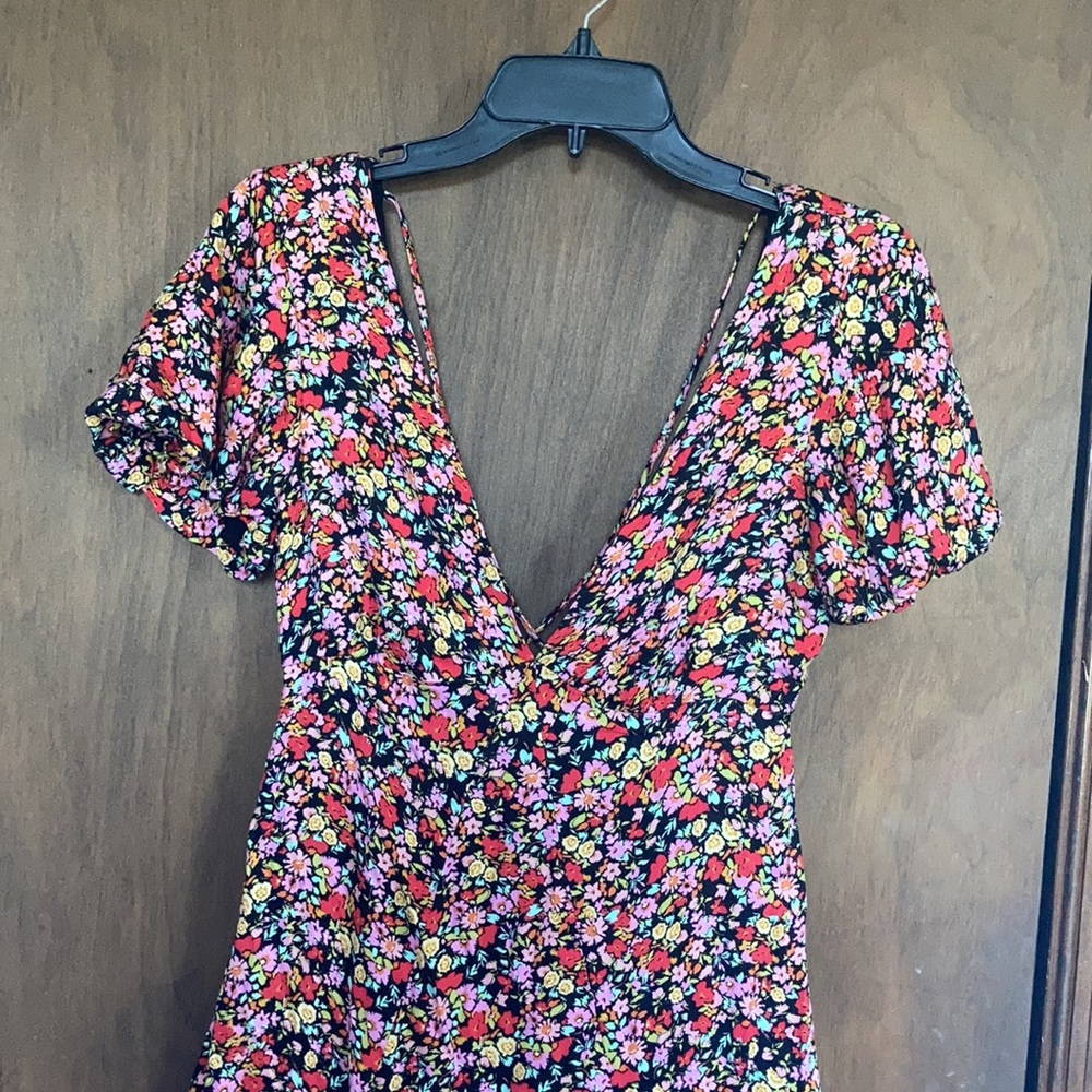 Rewind long floral print dress w criss cross in back boho XXL jrs - Picture 12 of 17
